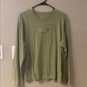 Life is Good T-Shirt Peace Love Happiness Size L